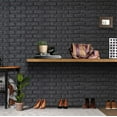 thumbnail image 6 of TEN49 Industrial Pipe Wood Wall Shelf - 60" Real Wooden Shelf w/ Special Walnut Color & 1.8" Extra Thickness - Modern Interior Decor Floating Shelving - Rustic Farmhouse Style Bookshelf - Set of 1, 6 of 7