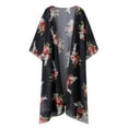 thumbnail image 6 of 2025 Clearance! asdoklhq Clearance Coats Under $10.00 Plus Size,Womens Flowy Kimono Cardigan Open Front Dress Printed Chiffon Blouse Loose Tops, 6 of 9