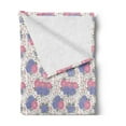 thumbnail image 2 of Floral Soft Flannel Fleece Throw Blanket, Rustic Botanical Concept of Pink Camellias Blue Geranium Flowers and Alstroemeria, Cozy Plush for Indoor and Outdoor Use, 60" x 80", Multicolor, by Ambesonne, 2 of 5