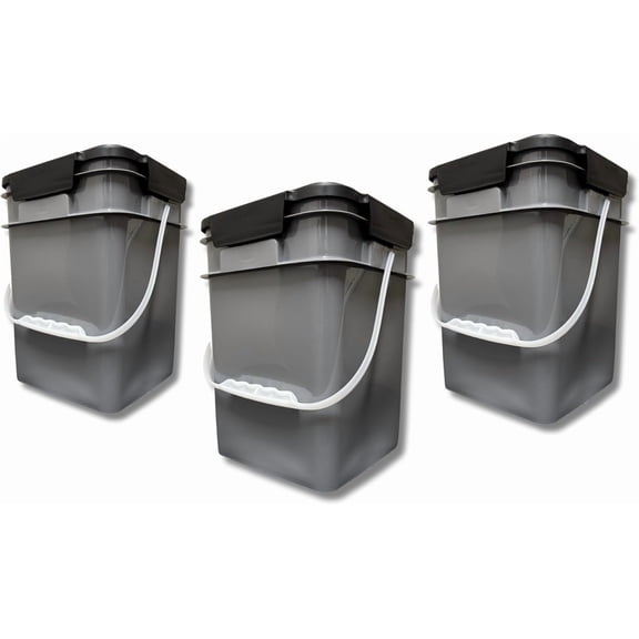 $ Gallon Food Grade Plastic bucket with Lid- Pack of 3 containers Made in USA