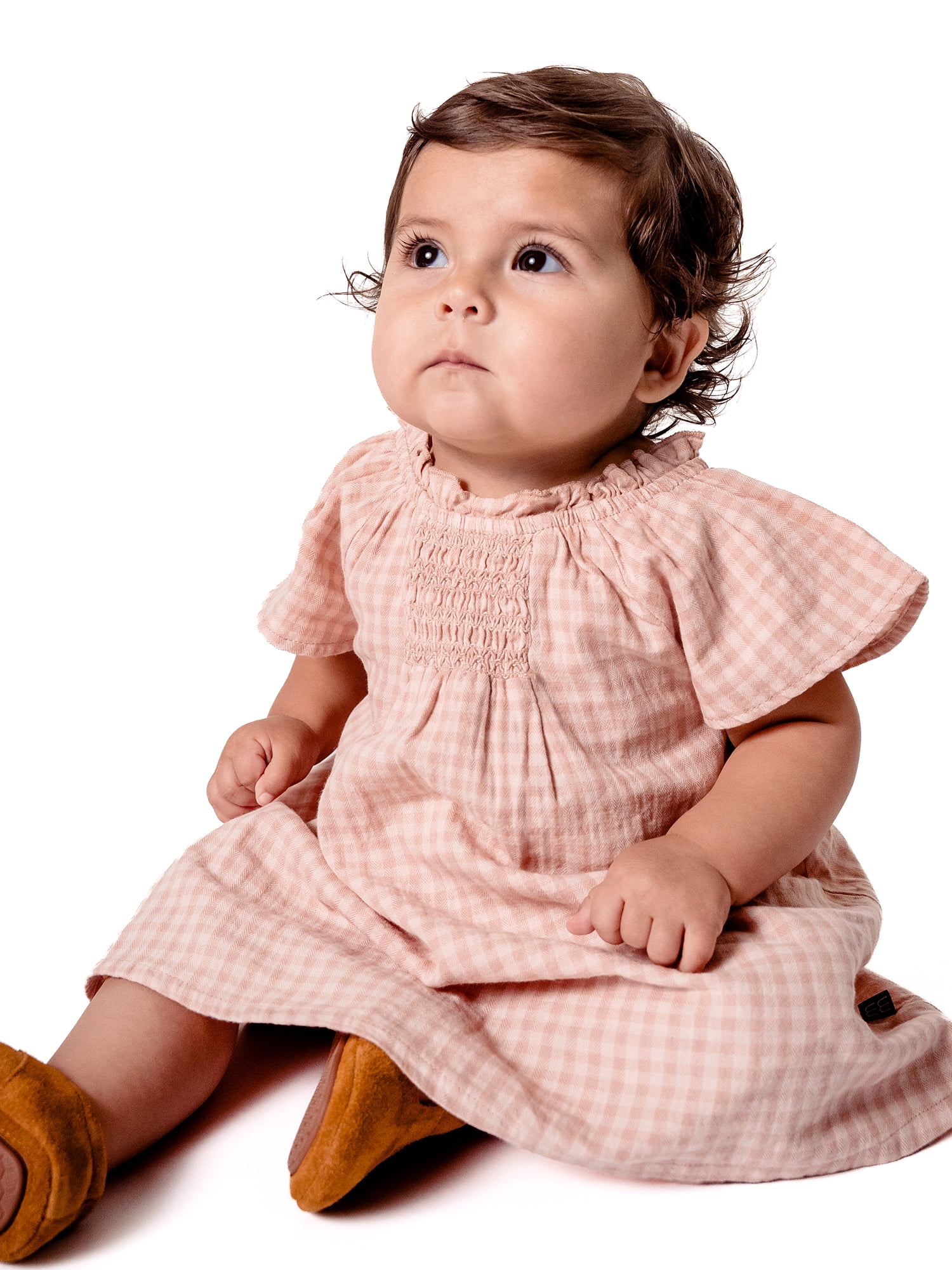 Modern Moments by Gerber Baby Girl Flutter Sleeve Dress and Diaper Cover, 2-Piece, 0/3 Months - 24 Months