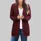 thumbnail image 1 of Cárdigan de moda para mujer, liso, suelto, de manga larga, blusa, cárdigan, abrigo de acrílico para mujer, 1 of 6