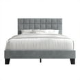 thumbnail image 3 of Castle Place Elegant Velvet Upholstered King Platform Bed, Light Grey, 3 of 8