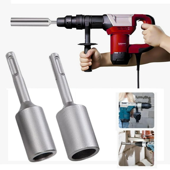 SDS Plus T Bar Ground Rod Driver 3.9" Round Handle Heavy Duty Hammer Drill Converter Tool