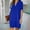 Blue, variant on LADIGASU Women Summer Casual V-Neck Short Sleeve Solid Dress