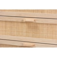 thumbnail image 5 of Baxton Studio Sebille Modern Brown Wood 3-Drawer Storage chest with Rattan, 5 of 5