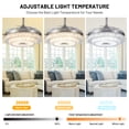 thumbnail image 5 of 42" Silver Crystal Fan Chandelier with Color Changing LEDs & Bluetooth Speaker - Retractable Invisible Blades, 5000 CFM Quiet Motor, for Living Room/Dining Room, 5 of 10