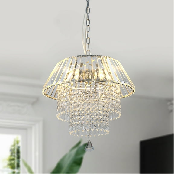 Bella Depot Moden Crystal 3-Light Pendant Light Kitchen Island Pendant Light