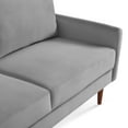 thumbnail image 3 of Zephyr 57" Modern Contemporary Sofa, Velvet Upholstered Loveseat Couch with Tassle Sewn Back Cushion, Grey, 3 of 17