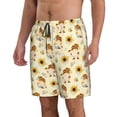 thumbnail image 2 of Kdxio Watercolor Bee Honey Honeycomb Bee Pattern Mens Casual Shorts - Drawstring Summer Beach Sports Shorts for Men, 2 of 9