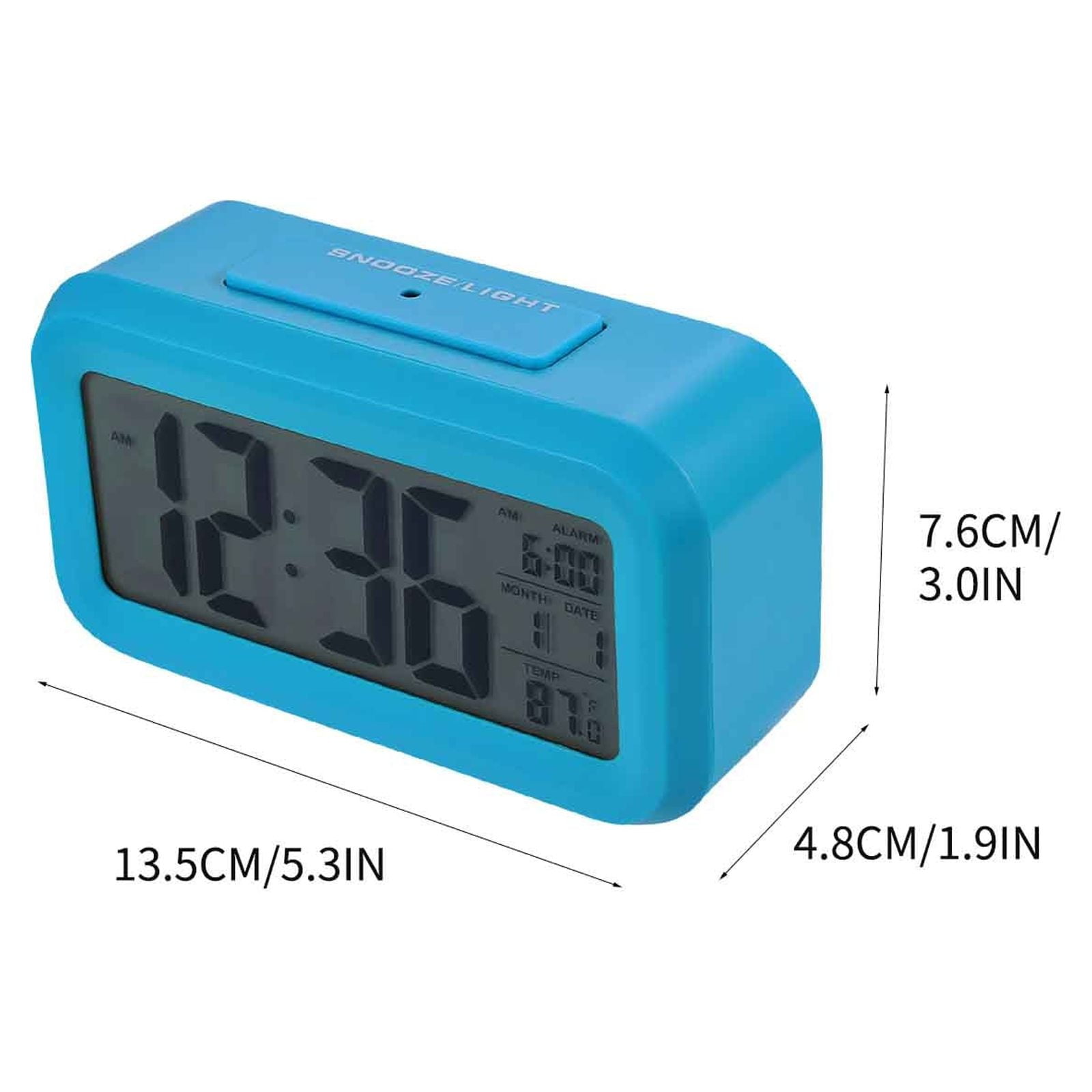 Digital Alarm Clock with Indoor Temperature Display,Battery Operated,Snooze Light Mode,12/24H LCD Display for Bedrooms Heavy Sleepers Kids Travel Bathroom Desk Smart Clock