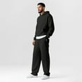 thumbnail image 5 of Mens Sweatsuit 2 Piece Casual Solid Hoodie & Sweatpants Set Oversized Minimalist Unisex Streetwear Tracksuit ,Winter Warm Hoodie Athletic Outfits, 5 of 6