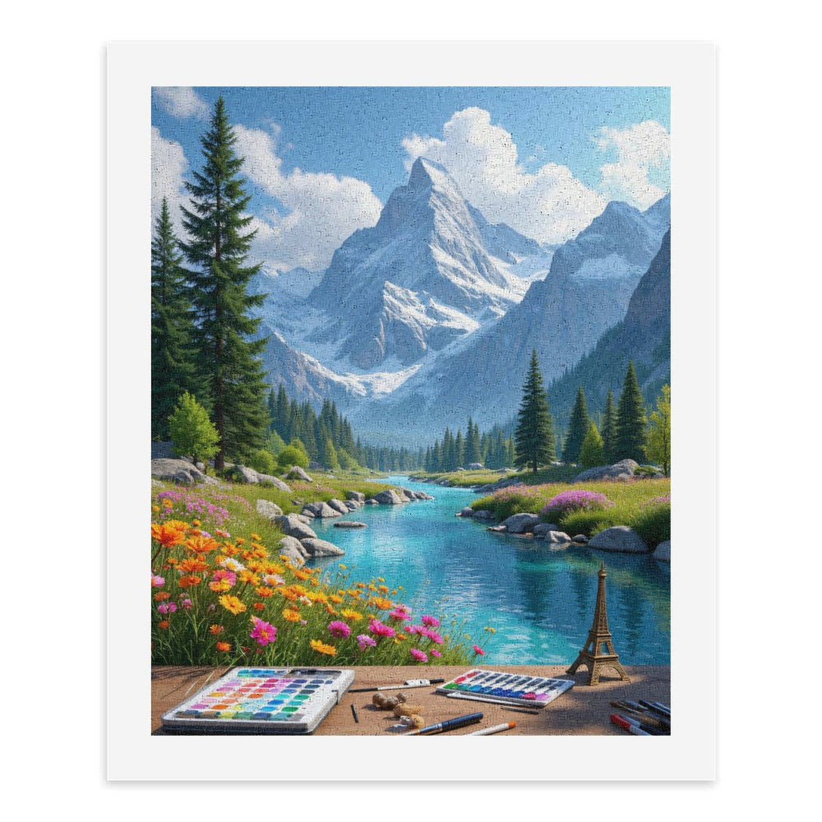 Paint By Numbers Kit for Adults Beginner - Mt Landscape Art Supplies Scene DIY Canvas Painting Kits for Adults, Frameless Paint By Number for Adults for Home Wall Decor 16x20 Inch
