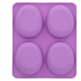 thumbnail image 1 of Molde de silicona ovalado morado para jabones y velas Ticfox 4 rejillas 21 x 18 cm, 1 of 14