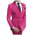 thumbnail image 1 of Mens Beige Slim Fit Double Breasted Casual Tuxedo Suit 2 Piece Set Model GS059, 1 of 8