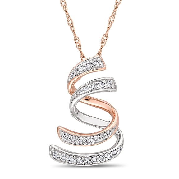 Everly Women's .2CT TW Diamond 14k Rose Gold Pendant