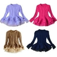 thumbnail image 4 of Esaierr Toddler Kids Long Sleeve Sweaters Dress for Girls Knit Puffy Princess Dress Winter Dresses Party Gown 2-7 Years, 4 of 9