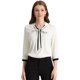 thumbnail image 1 of INSPIRE CHIC Blusa elegante para mujer, con cuello en V, media manga, pu?os con botones, trabajo, oficina blanco S, 1 of 6