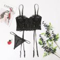 thumbnail image 1 of Conjunto de lencería sexy con encaje calado sencillo para mujeres europeas y americanas, 1 of 6