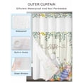 thumbnail image 4 of No Hook Shower Curtain with Snap-in Liner, Easter Waterproof Fabric Bathroom Curtains, Spring Rabbit Ears Foot Colorful Eggs Leaf Floral Bath Curtains & Mesh Top Window Stall 48"x72", 4 of 9
