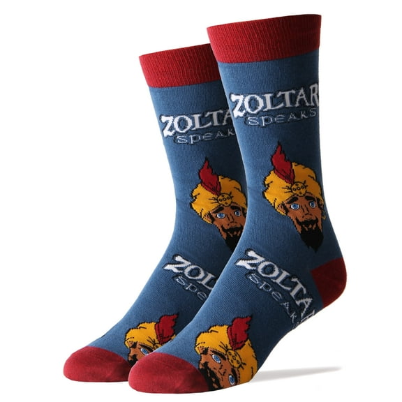Oooh Yeah Men's Funny Colorful Crew Socks, Novelty Cotton Socks, Zoltar Speaks Again