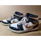 thumbnail image 1 of N I-K-E Jo r-dan 1 Mid SE Patent Black Gold Size 10 852542-007 Used/Worn, 1 of 6