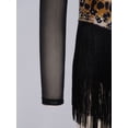 thumbnail image 6 of Eandarui Girls Leopard Print Latin Dance Dress Fringe Cha Cha Salsa Competition Skirt Ballroom Dance Outfits Black 16, 6 of 7