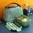 thumbnail image 3 of Lonchera con Diseño Hermético, Vaso Térmico, 3 Compartimentos para Almacenar Alimentos, Práctico Juego de Cuchara y Tenedor, Portátil, Uso Diario, Tamaño Práctico, Fácil de Transportar., 3 of 5