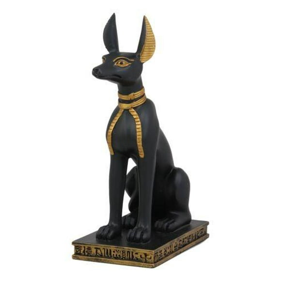 Ebros Ancient Egyptian Sitting Anubis in Jackal Dog Form Statue 9.25&quot; Tall Anpu God of Afterlife Mummification and The Dead Collectible As Historical Cultural Heritage Academic Figuri