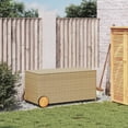 thumbnail image 5 of vidaXL Garden Storage Box with Wheels Mix Beige 50.2 Gal Poly Rattan, 5 of 10