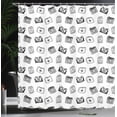 thumbnail image 3 of Ambesonne Vintage Shower Curtain, Pencil Drawn Retro Cameras, 69"Wx75"L, Charcoal Grey and White, 3 of 4