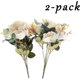 thumbnail image 2 of 2 ramos de flores artificiales de peonía, flores falsas blancas elegantes para bodas, fiestas nupciales, decoración del hogar, arreglos florales, decoración del hogar, oficina y jardín, 2 of 5