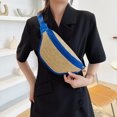 thumbnail image 1 of Bolsa Riñonera de paja para el pecho para mujer cruzada de Ehuebsd mensajero de verano a la moda para ir de compras, 1 of 9