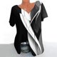 thumbnail image 4 of Blusas de Manga Corta para las Mujeres con Cuello en V Impreso Suéter Casual Top, Blusas para las Mujeres Casual, 4 of 4