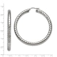 thumbnail image 2 of Stainless Steel Textured & Polished Hollow 45mm Hoop Earrings, 2 of 7