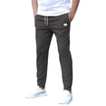 thumbnail image 2 of Men's Casual Slim-Fit Solid Color Nine-Point Pants with Pockets, Ankle-Length Trousers for Business Casual and Daily Outfits,Dark Gray,S, 2 of 8