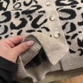 thumbnail image 5 of Women'S Leopard Button Up Sweater Vest Cheetah Print Sleeveless Office Knit Trendy Vests Top Khaki M, 5 of 8