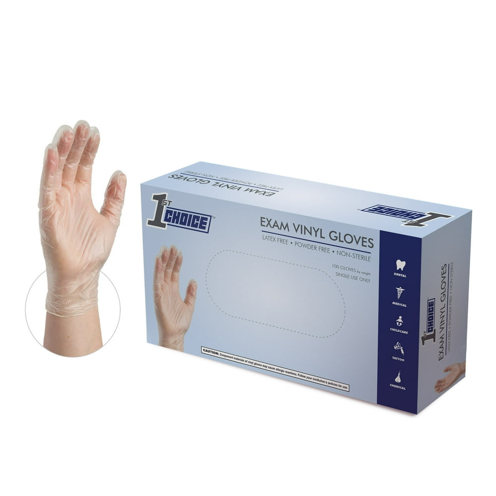 1st Choice Vinyl, Latex Free, Powder Free, Medical Disposable Gloves