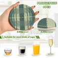 thumbnail image 3 of Green Lattice 6 Pcs Drink Coasters with Holder Absorbent Coasters Woven Coasters for Drinks Table Desk Protection Home Decor, 3 of 7