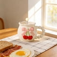 thumbnail image 4 of Ceramic Mug with Spoon, Office Coffee Mug, Ceramic Coffee Cup Set for Home Office, Daily Use Ceramic Mug for Hot and Cold Beverages, Simple Desk Mug Set, 4 of 6