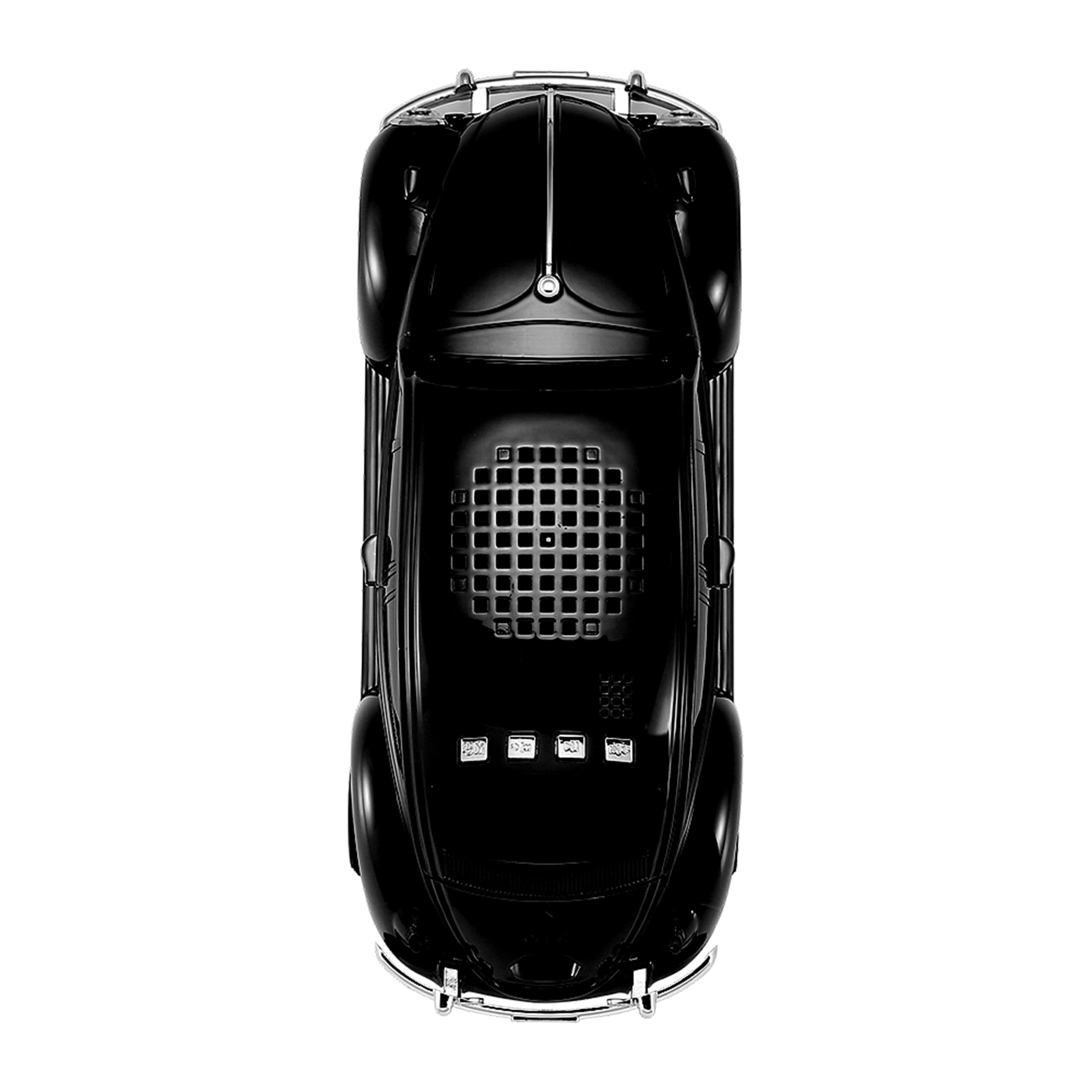 QFX Bluetooth 1960 Bug Retro Car Replica Speaker, 3-inch Speakers, Hands Free Link, Built-in Microphone, FM Radio and LED Party Lights, Black - BT-1960-BLK