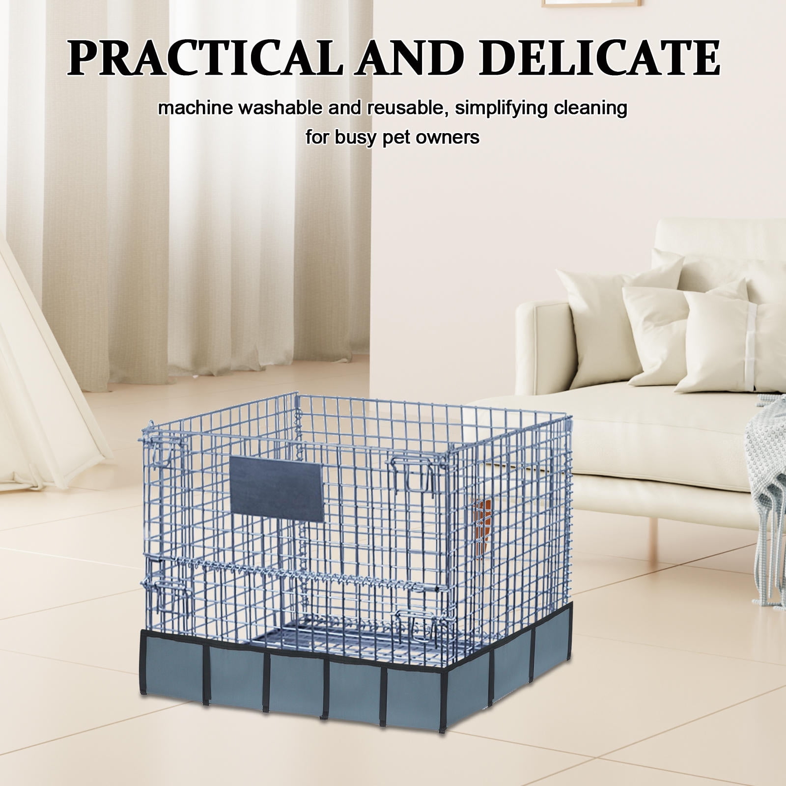 Uonlytech Grey Reusable Waterproof Guinea Pig Fabric Cage Liner for Cage Bottom Protection
