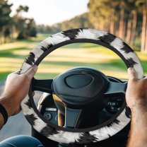 ZUXONGSY Cow Print Golf Cart Steering Wheel Covers Universal Car Wheel Cover Stretchable Auto Wheel Cover Club Anti Slip Cover Car Golf Cart Interior Decor Steering Wheel Accessories