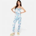 thumbnail image 4 of Lounge Women's Floral Print 3-Piece Pajama Set with Long Cardigan and Elastic Waist Pants - Large, Light Blue, 4 of 7