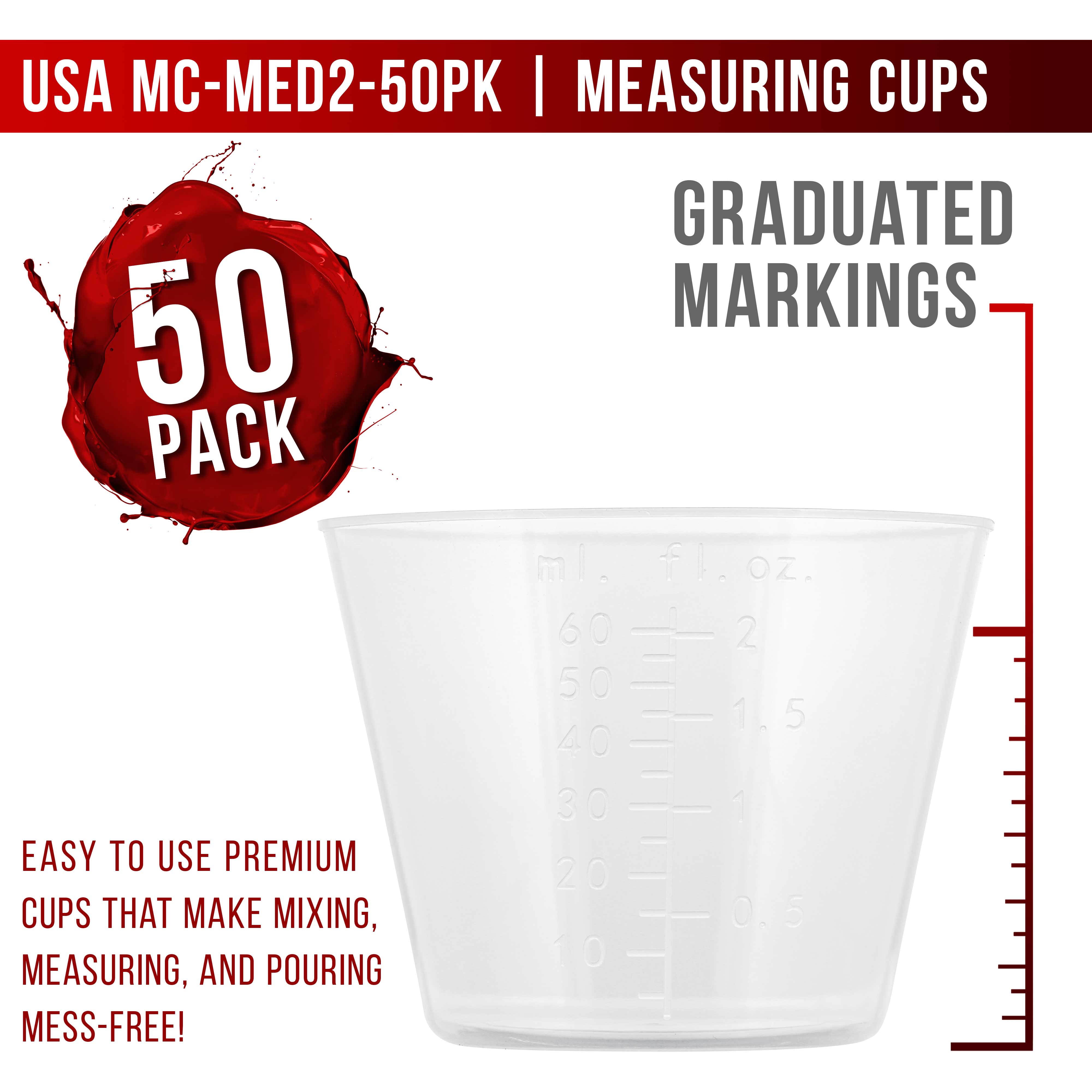 Epoxy Resin Mixing Cups, 38PCS 50ml Plastic Measuring Cups for Resin,  LEOBRO Clear Liquid Measuring Cups Pouring Cups for Resin