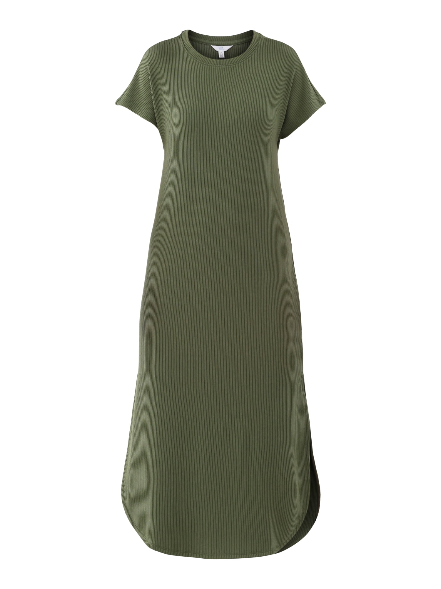 Time and Tru Women's and Women's Plus Rib Maxi Dress with Short Sleeves, Sizes XS-4X