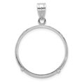 thumbnail image 4 of FJC Finejewelers 14 kt White Gold Polished 22.0mm Prong Coin Bezel Pendant, 4 of 6