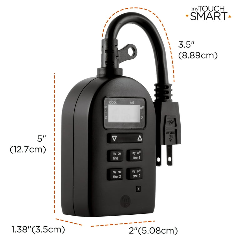 Mytouchsmart Indoor/Outdoor Digital Plug-In Timer 2 Pack, 46226  
