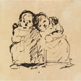 thumbnail image 2 of Benjamin Robert Haydon 12x12 Gold Ornate Wood Frame and Double Matted Museum Art Print Titled - Study of Two Children, 2 of 4