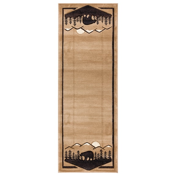 United Weavers Cottage Area Rug 2055 41226 Treetops Beige Repeat Mirrored 2' 7" x  7' 4" Rectangle